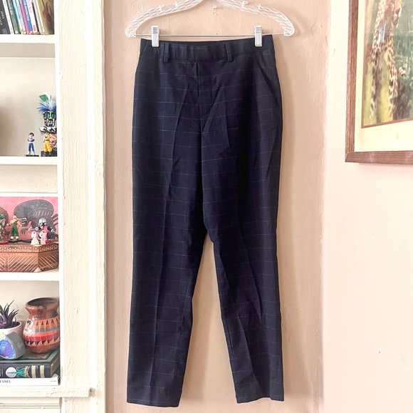 🆕 uniqlo • navy pullon pants with white checkers - Picture 1 of 13